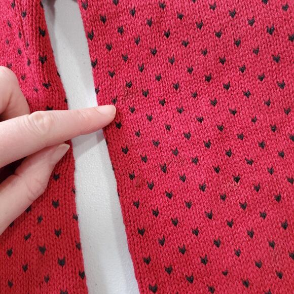 Nomadic Traders Sweater Womens Medium Red Black Fair Isle Cardigan Nordic - Picture 7 of 8